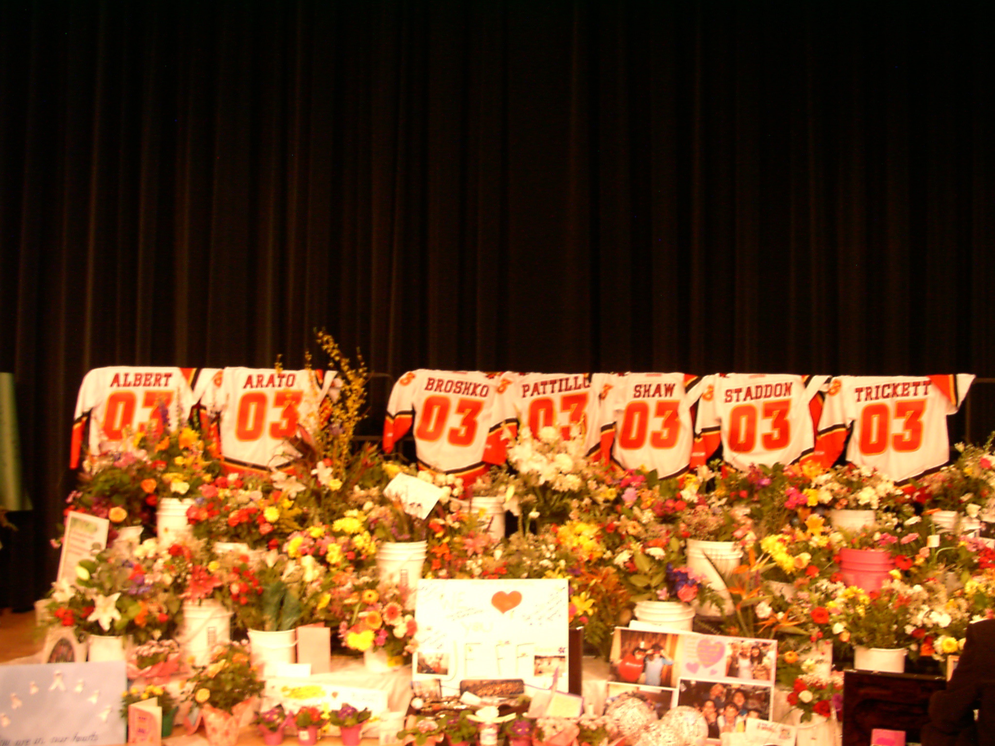 4 STS Auditorium with Calgary Flames Jerseys at the Memorial